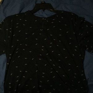 Denim and flower button up short sleeve